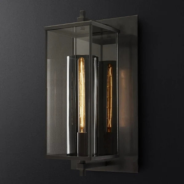 Ariel Retro Wall Lamp Brass Glass - Exterior wall | Lucera Lighting