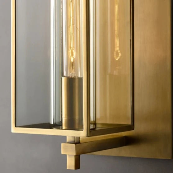 Ariel Retro Wall Lamp Brass Glass - Exterior wall | Lucera Lighting