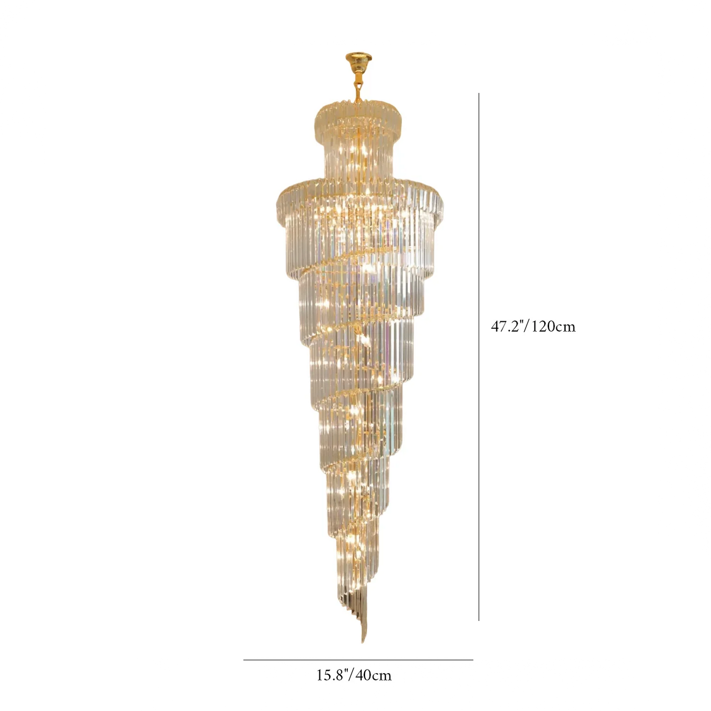 Elderflower Crystal Staircase Chandelier - Chandeliers | Lucera Lighting