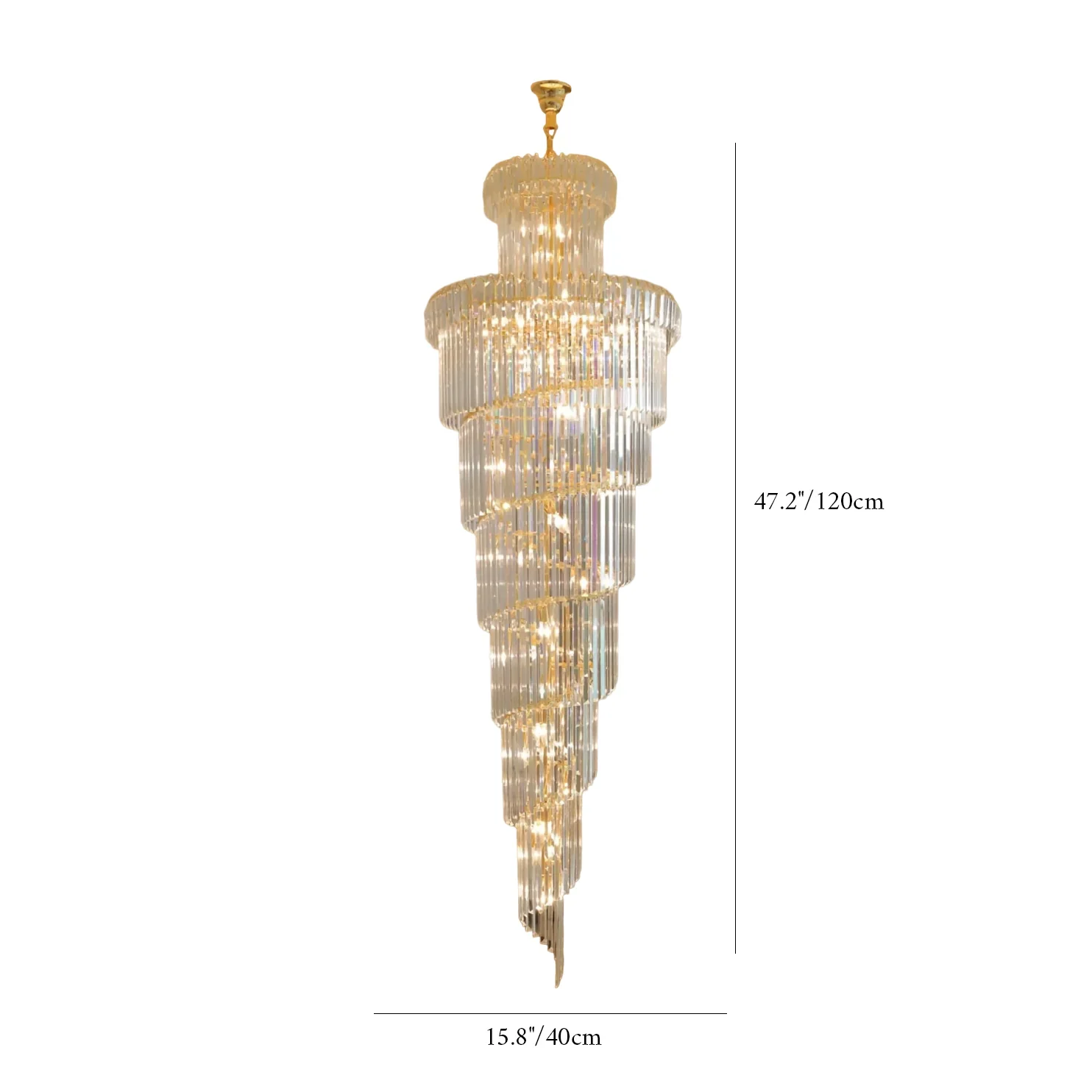 Elderflower Crystal Staircase Chandelier - Chandeliers | Lucera Lighting