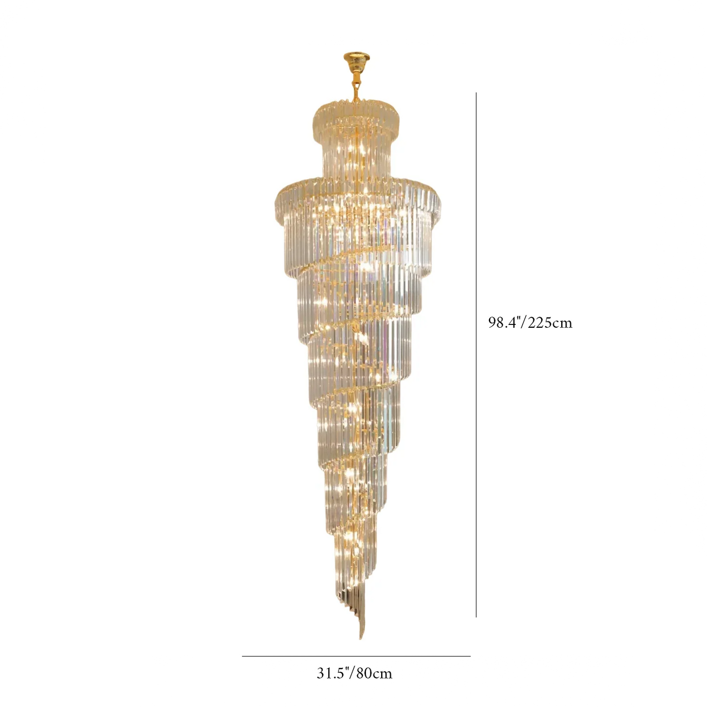 Elderflower Crystal Staircase Chandelier - Chandeliers | Lucera Lighting