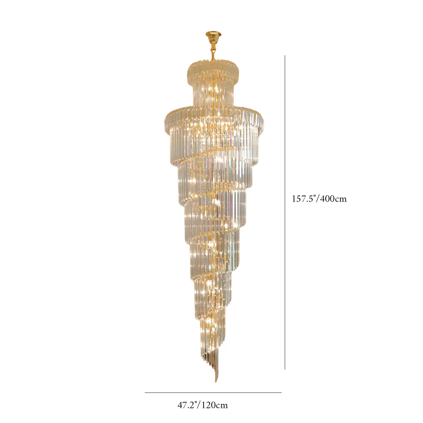 Elderflower Crystal Staircase Chandelier - Chandeliers | Lucera Lighting
