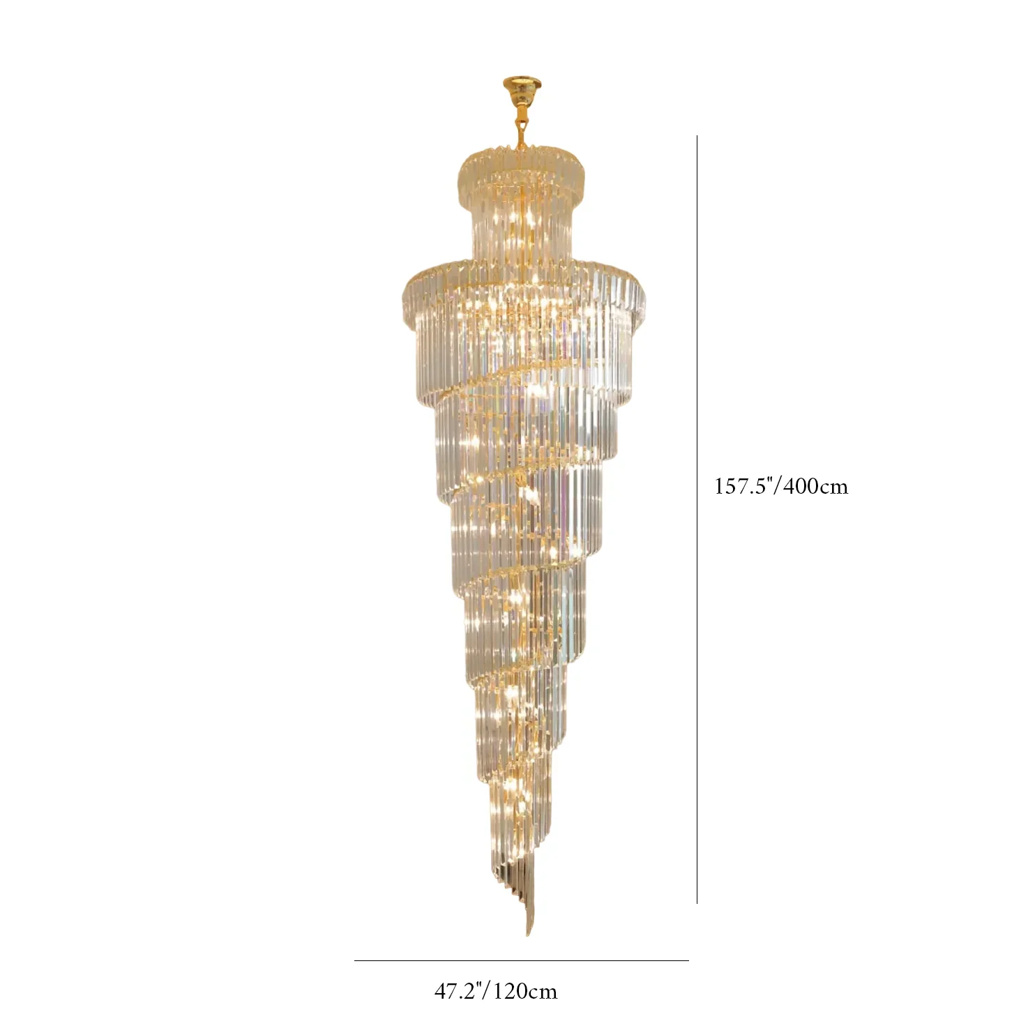 Elderflower Crystal Staircase Chandelier - Chandeliers | Lucera Lighting