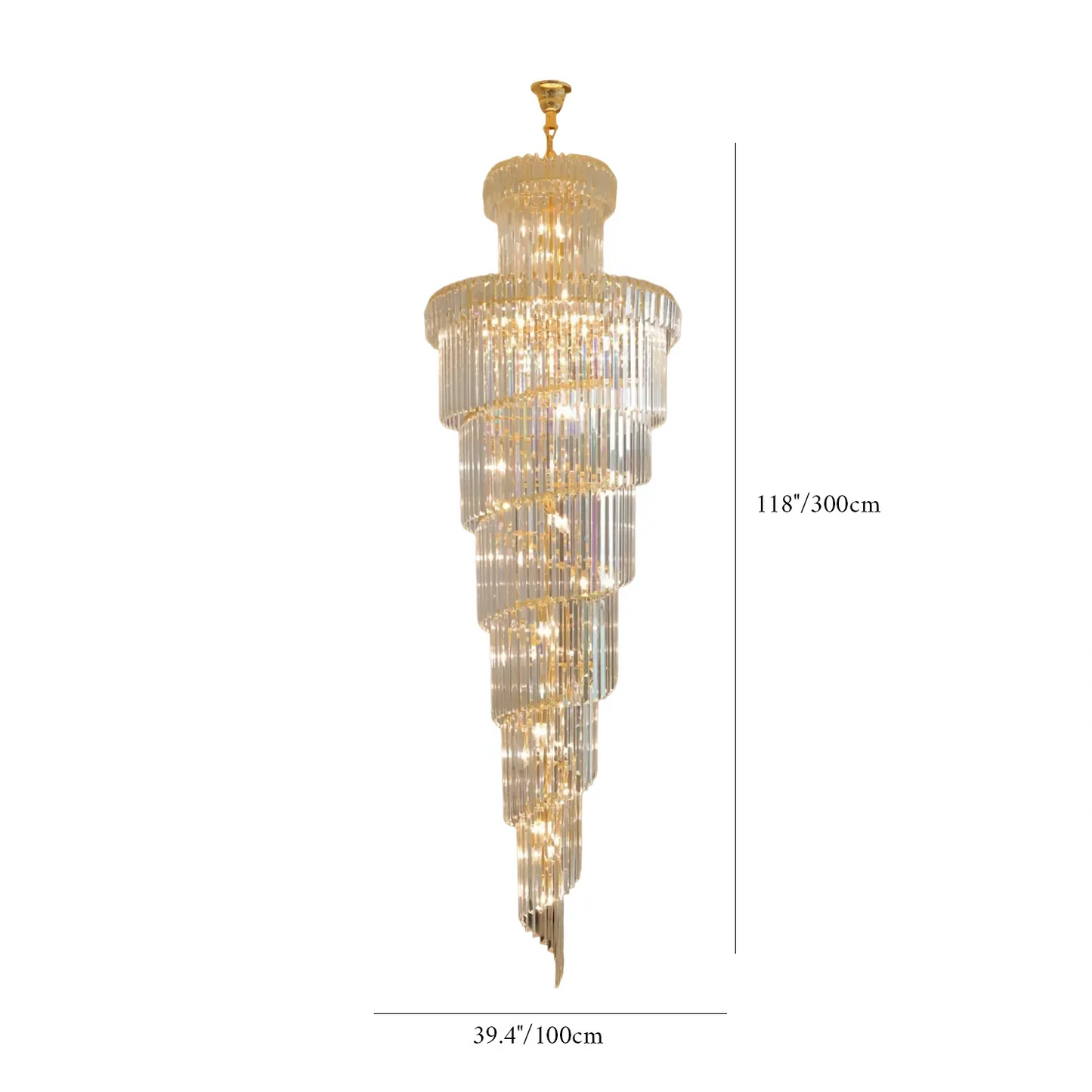 Elderflower Crystal Staircase Chandelier - Chandeliers | Lucera Lighting
