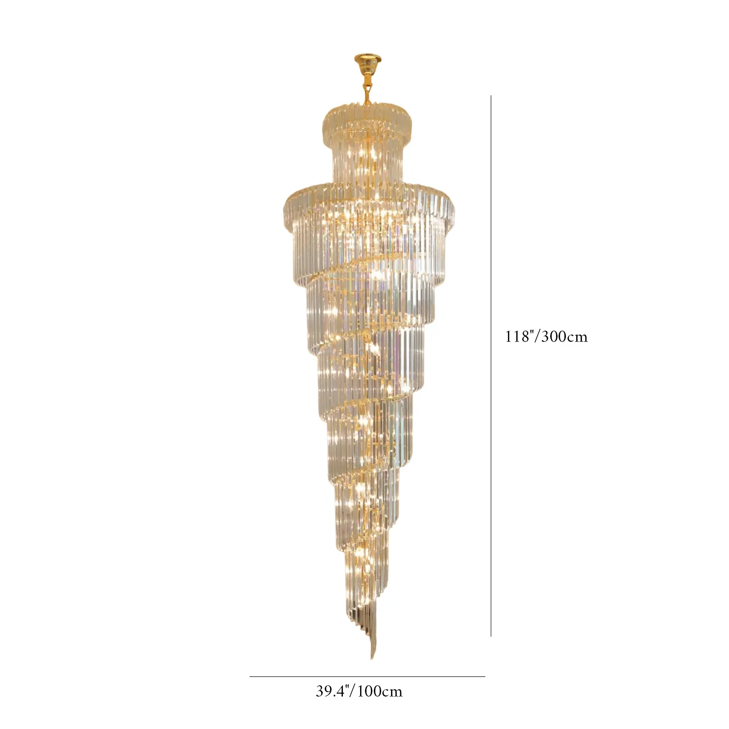 Elderflower Crystal Staircase Chandelier - Chandeliers | Lucera Lighting
