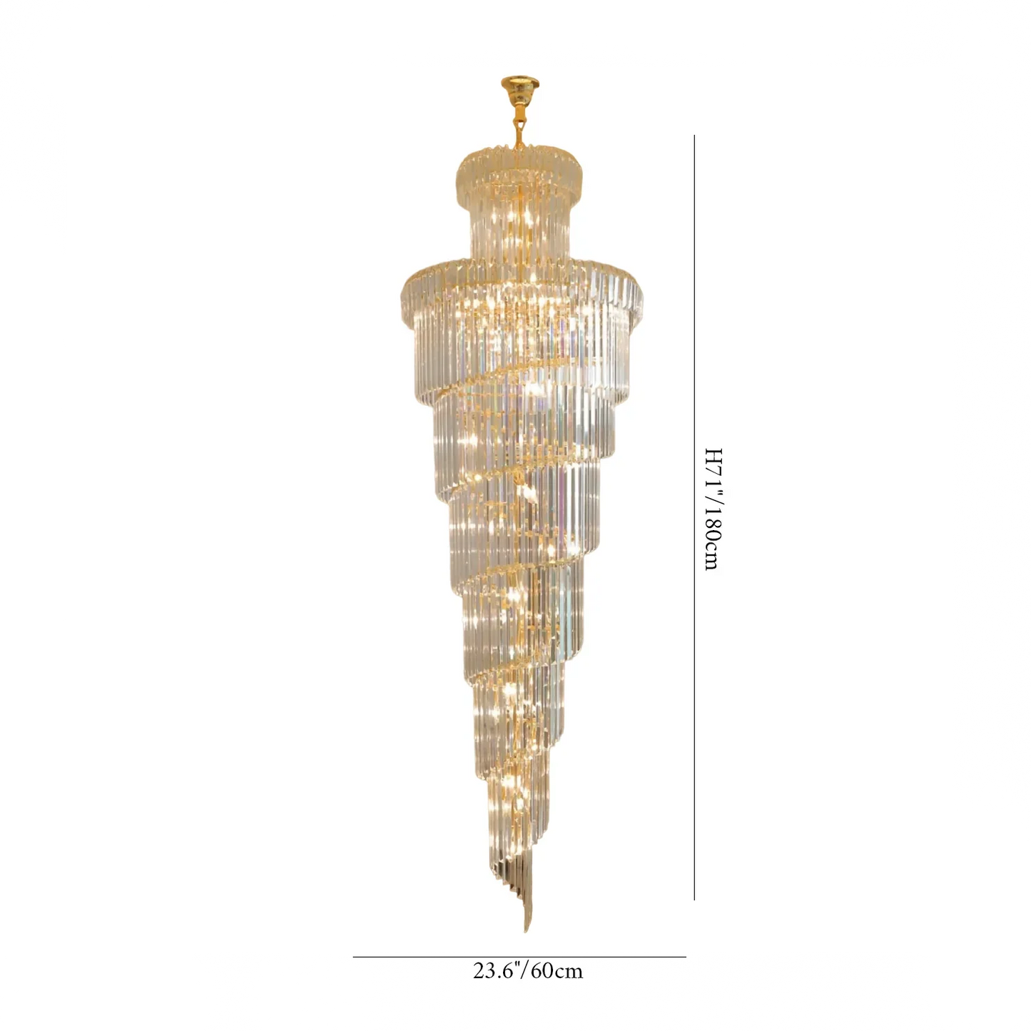 Elderflower Crystal Staircase Chandelier - Chandeliers | Lucera Lighting
