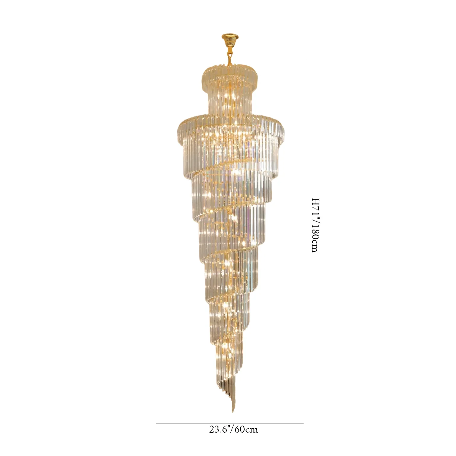 Elderflower Crystal Staircase Chandelier - Chandeliers | Lucera Lighting