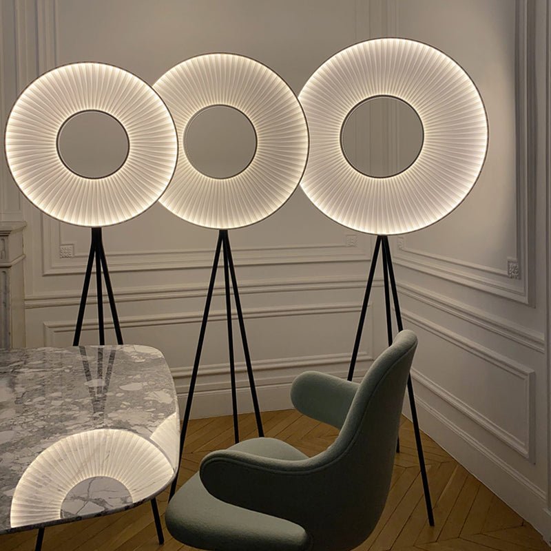 Kunzite Minimalistic LED Lamp With Fabric Pleats - Lamps | Lucera Lighting