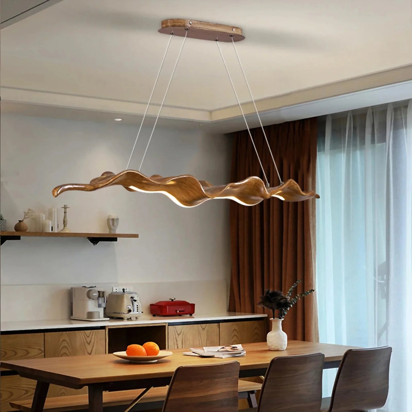 Champagne Gold Leaf-Shaped Pendant LED Chandelier - Pendant Lights | Lucera Lighting