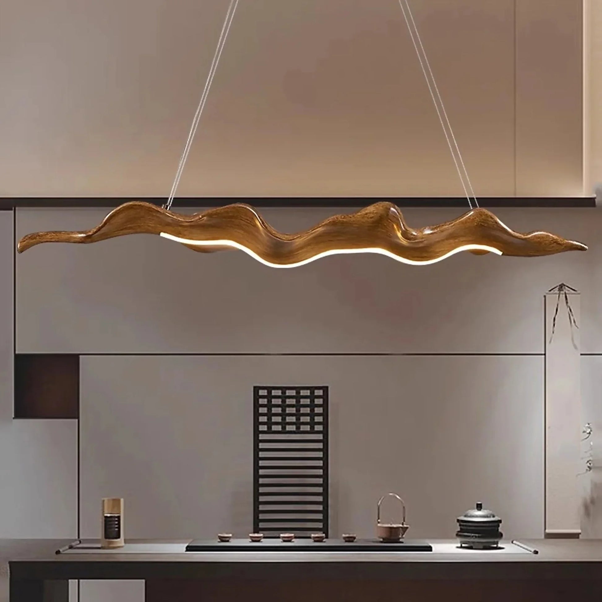 Champagne Gold Leaf-Shaped Pendant LED Chandelier - Pendant Lights | Lucera Lighting