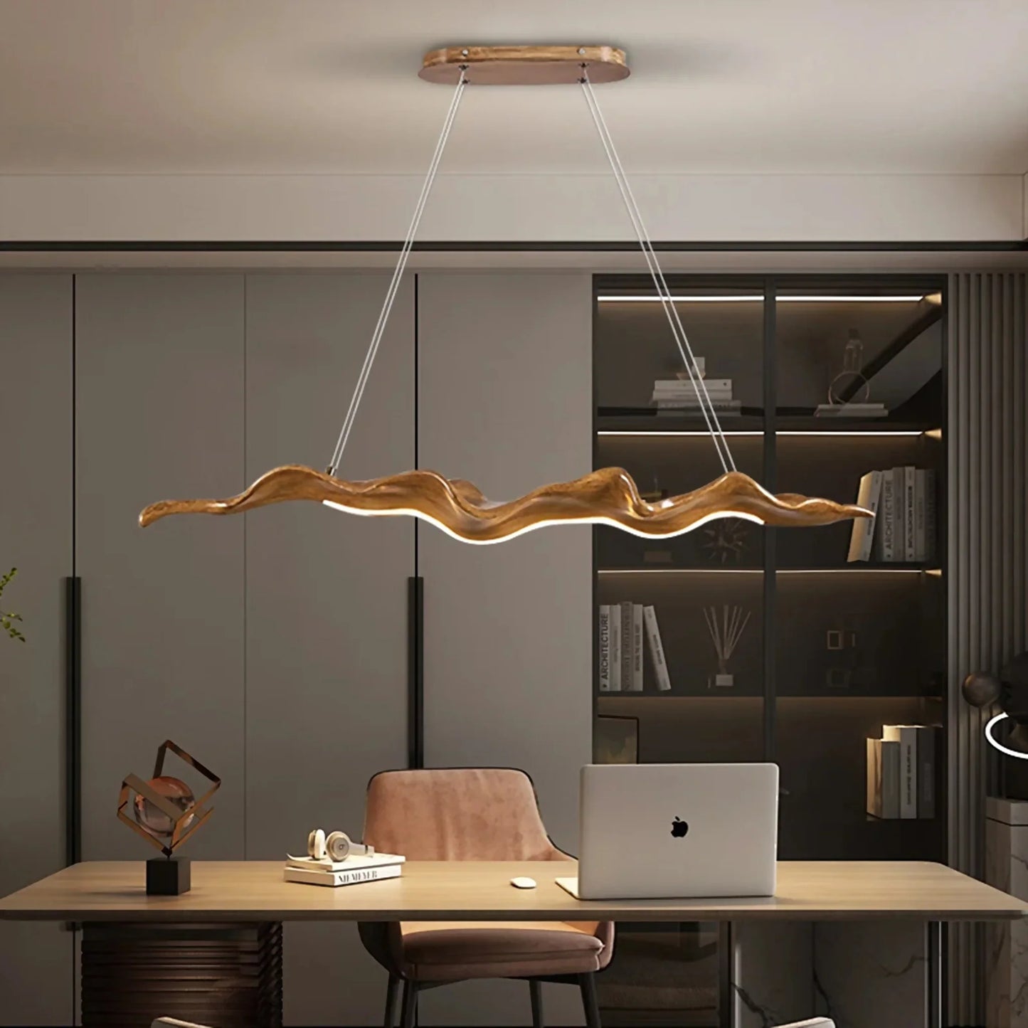 Champagne Gold Leaf-Shaped Pendant LED Chandelier - Pendant Lights | Lucera Lighting