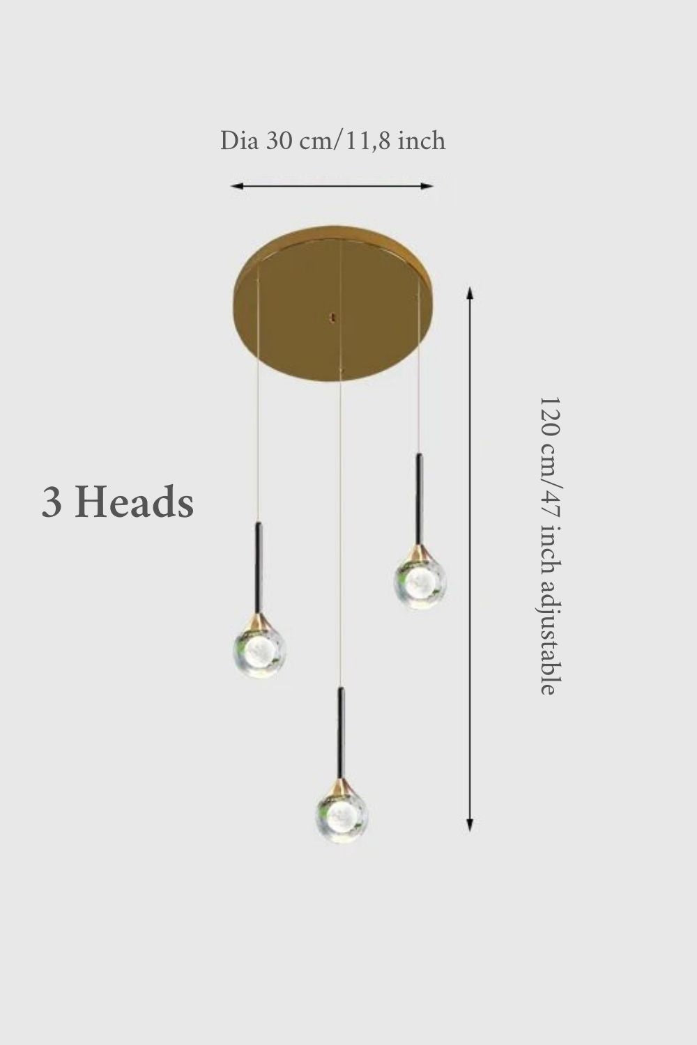 Fenn Gold Crystal Raindrop Glass Ball Chandelier - Chandeliers | Lucera Lighting