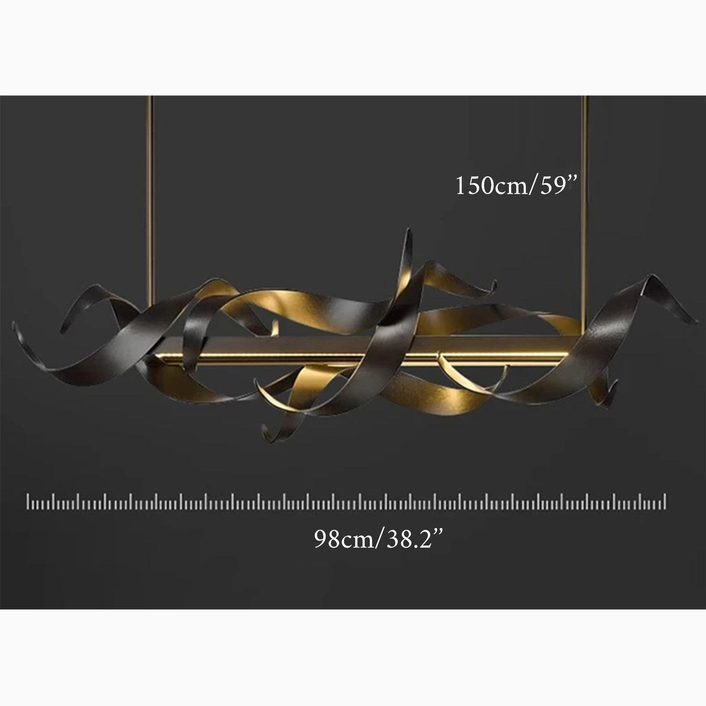 Heliotrope Modern Black Rectangle Chandelier - Pendant Lights | Lucera Lighting