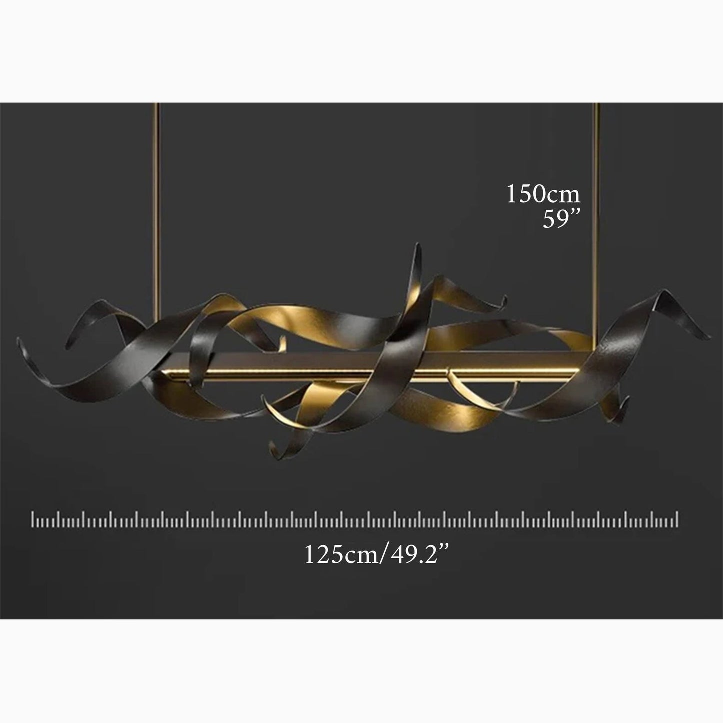 Heliotrope Modern Black Rectangle Chandelier - Pendant Lights | Lucera Lighting
