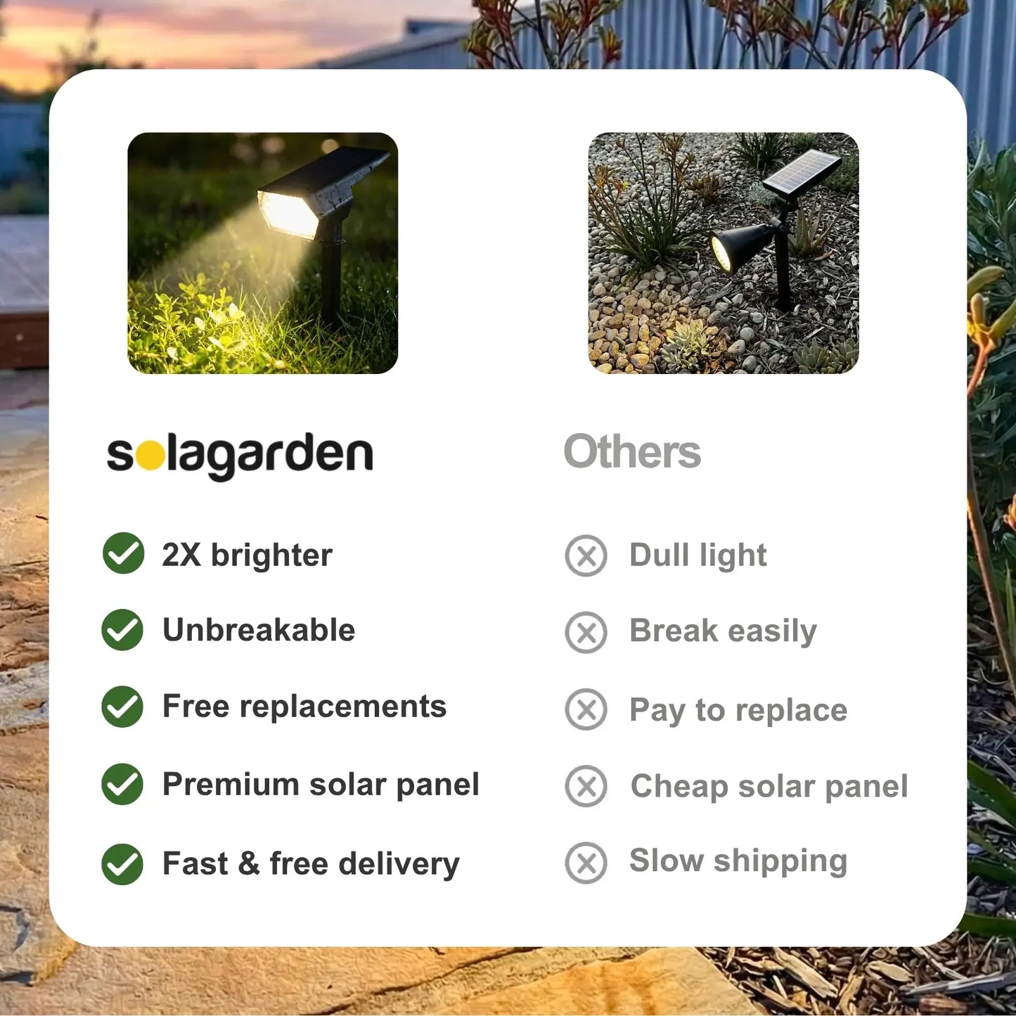 SolaGarden™ Cordless Outdoor Spot Lights