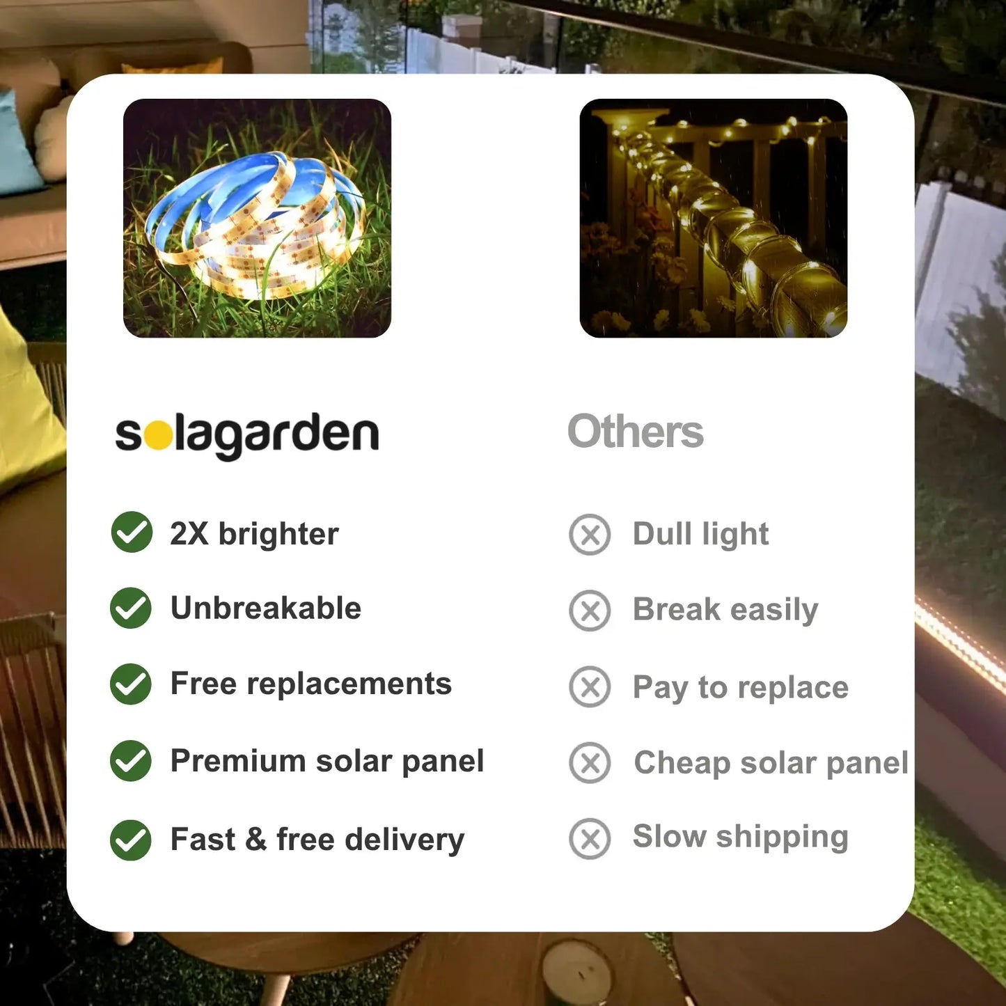 SolaGarden™ LED Strip Lights