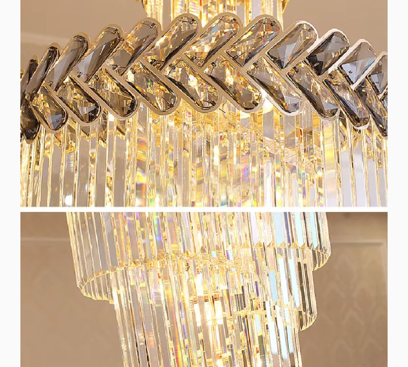 Primrose Crystal Cascade Long Chandelier - Chandeliers | Lucera Lighting