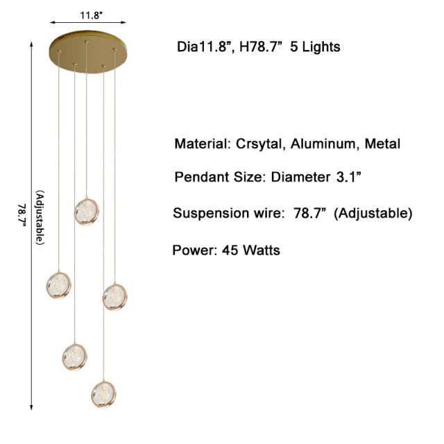 Topaz Staircase Crystal Chandelier - Pendant Lights | Lucera Lighting