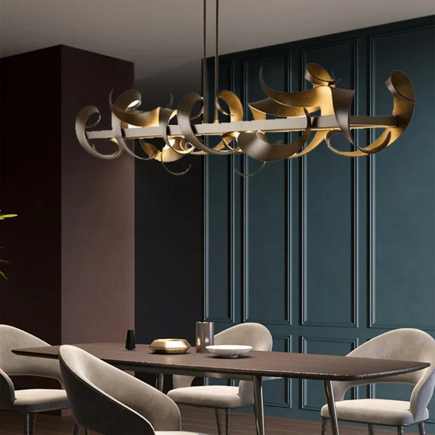 Heliotrope Modern Black Rectangle Chandelier - Pendant Lights | Lucera Lighting