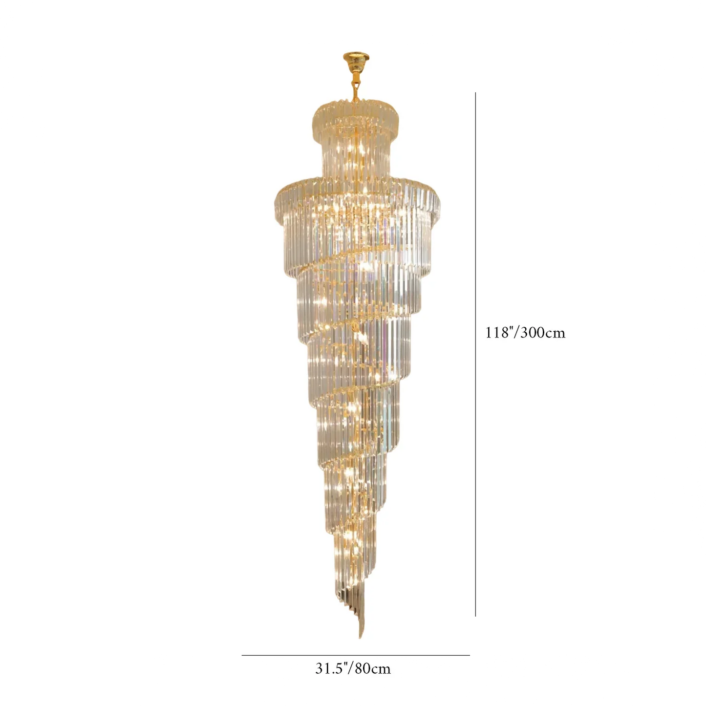 Elderflower Crystal Staircase Chandelier - Chandeliers | Lucera Lighting