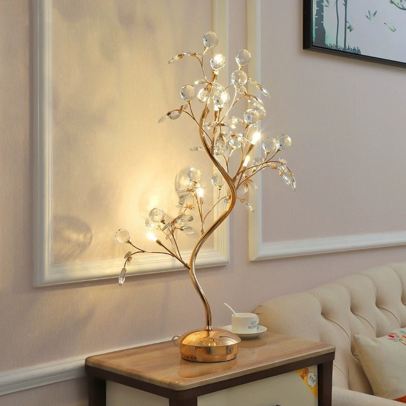 Affetto Gold Crystal LED Tree Nightlight - Lamps | Lucera Lighting