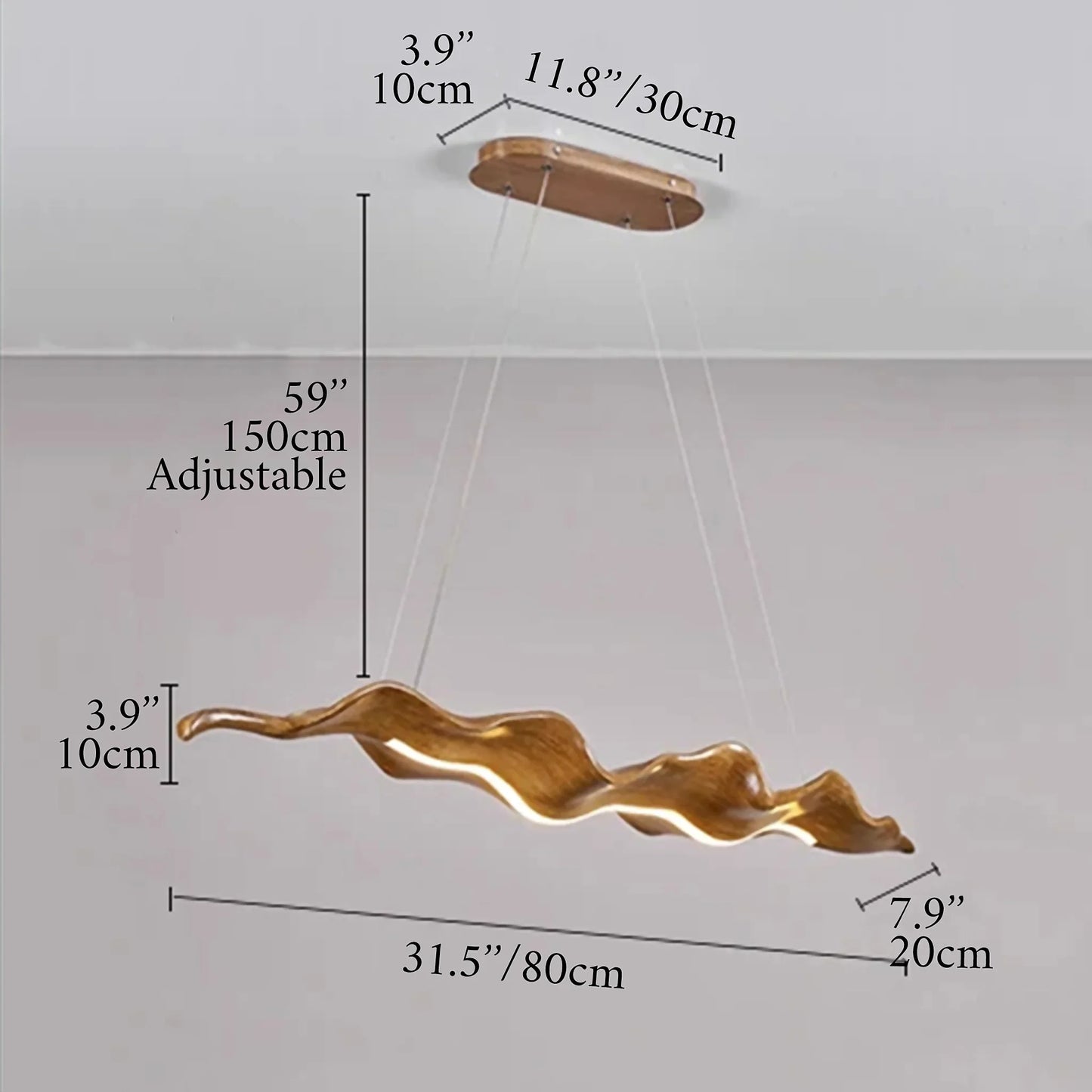 Champagne Gold Leaf-Shaped Pendant LED Chandelier - Pendant Lights | Lucera Lighting