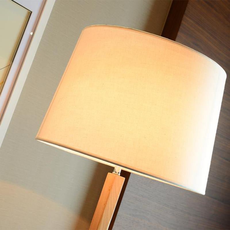 Spinel Modern Solid Wood Floor Lamp With Cloth Lampshade - Lamps | Lucera Lighting