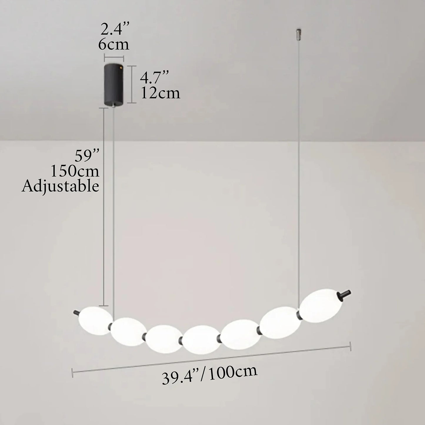 Chrome String of Pearls LED Pendant Chandelier - Pendant Lights | Lucera Lighting