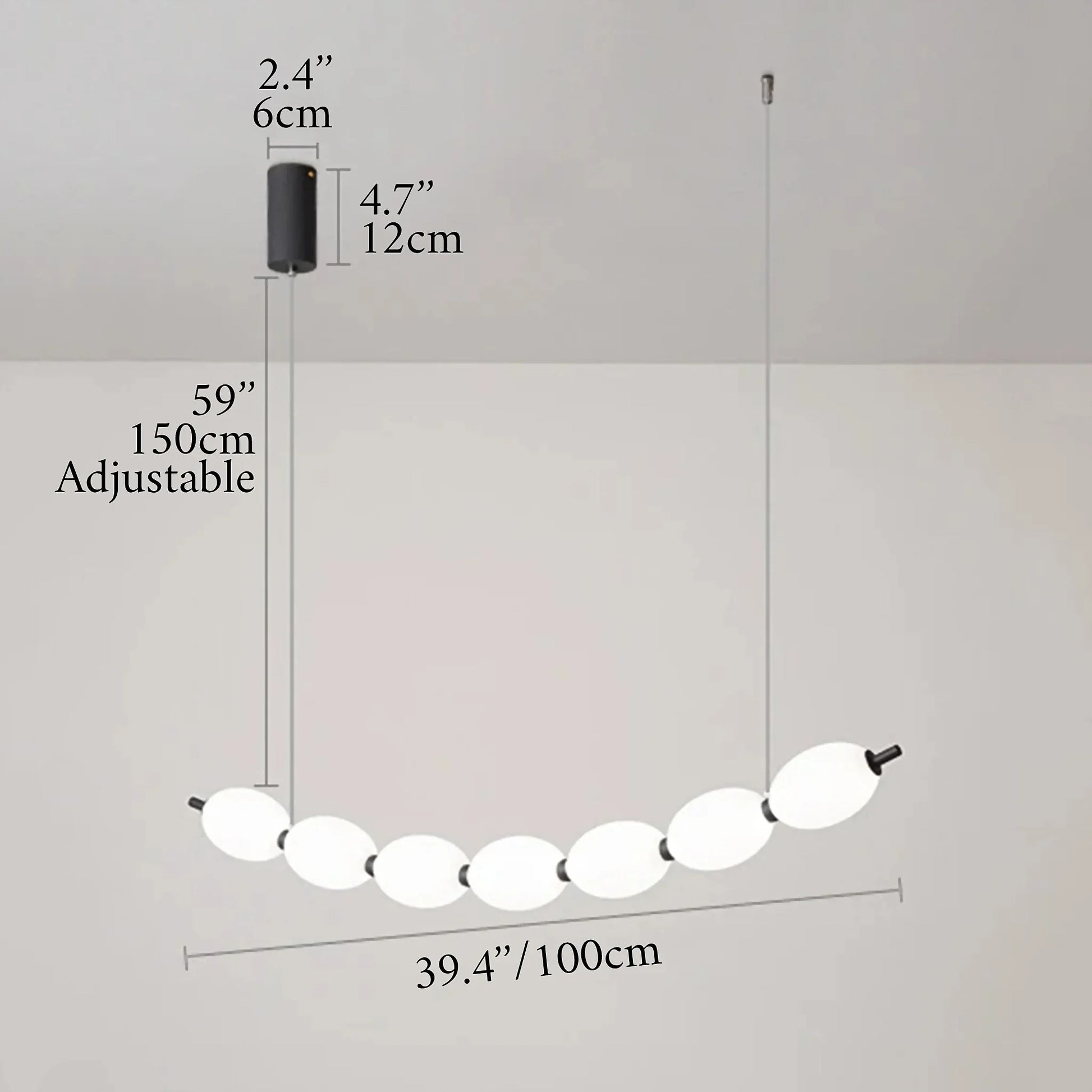 Chrome String of Pearls LED Pendant Chandelier - Pendant Lights | Lucera Lighting