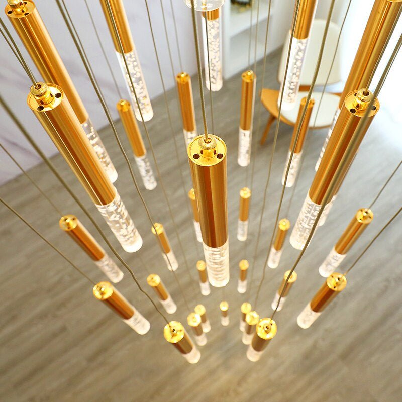 Schist Long LED Spiral Chandelier - Chandeliers | Lucera Lighting