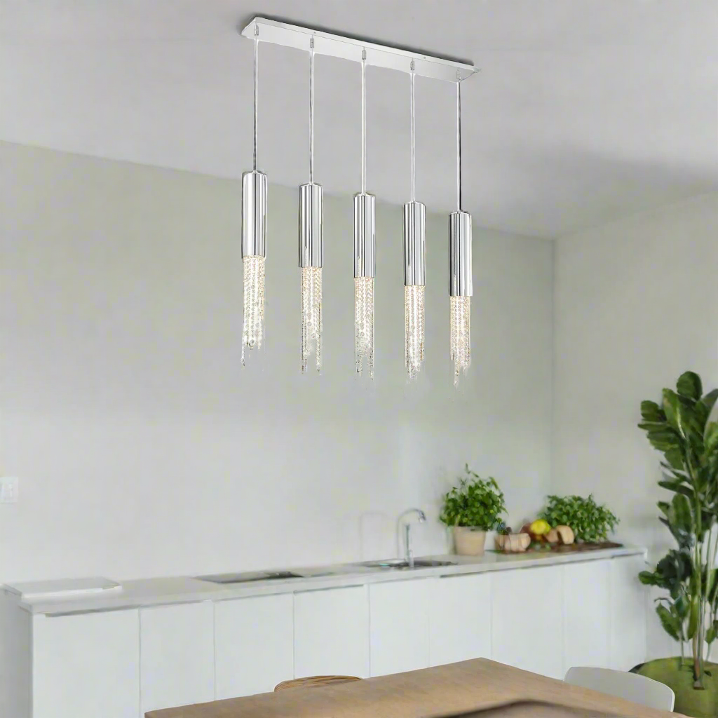 Basalt Hanging Crystal Light Fixture - Chandeliers | Lucera Lighting