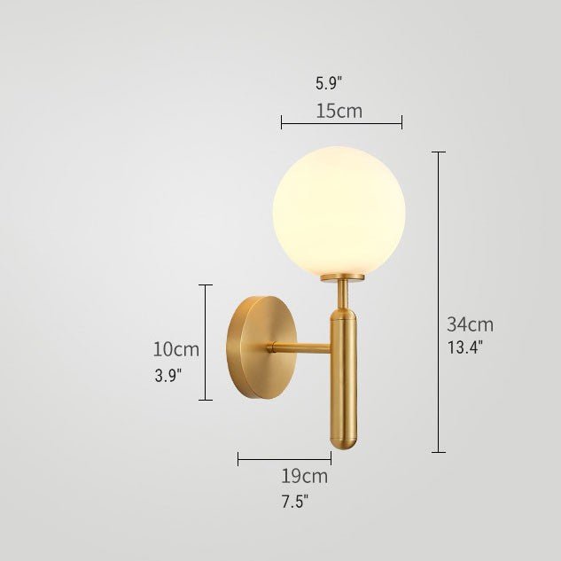Axis Ball Glass Wall Lamp - Gold or Black - Wall Lights & Sconces | Lucera Lighting
