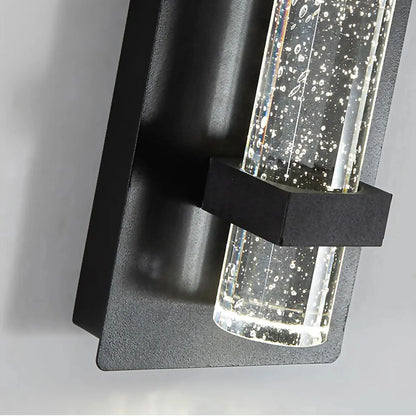 Close-up of crystal bubble glass texture on Hemera Outdoor Sconce
