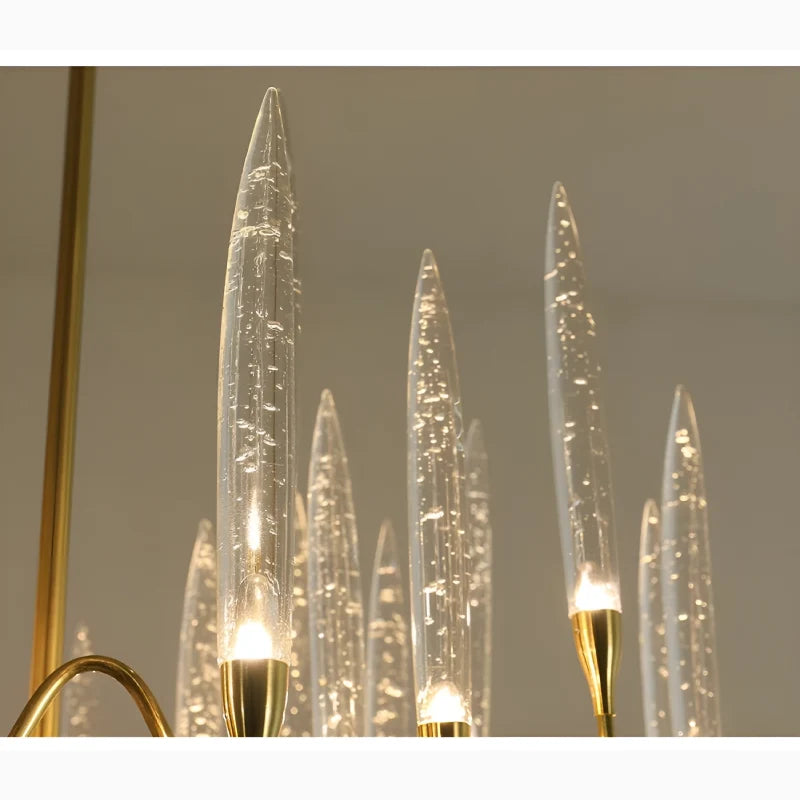 Carlo Icicle Gold Rectangle Crystal Chandelier - Chandeliers | Lucera Lighting