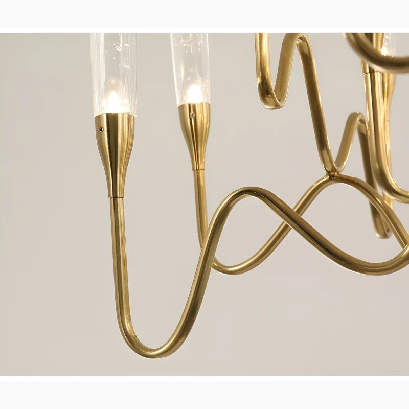 Carlo Icicle Gold Rectangle Crystal Chandelier - Chandeliers | Lucera Lighting
