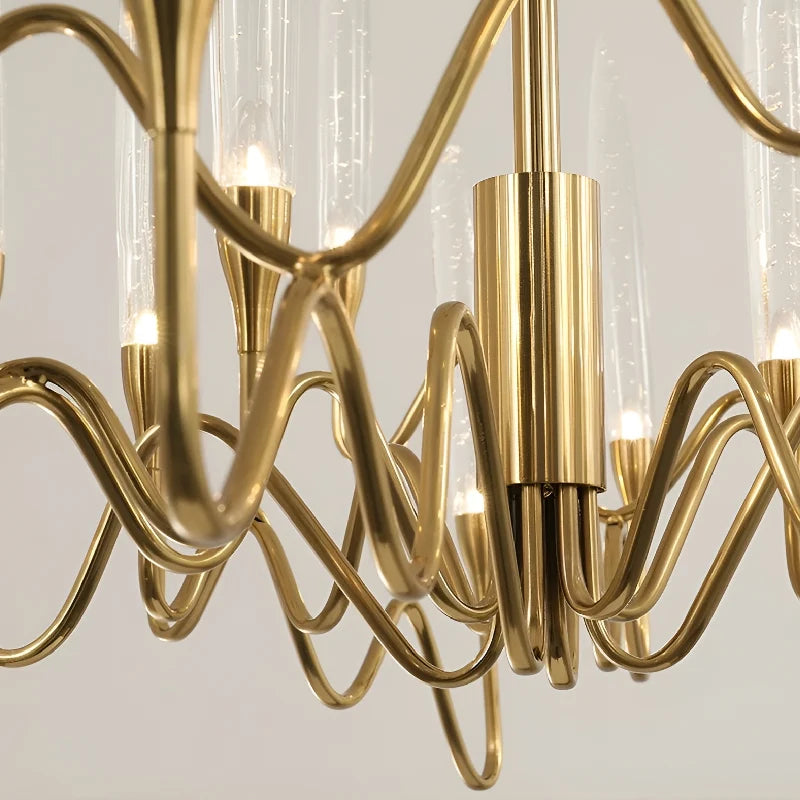 Carlo Icicle Gold Rectangle Crystal Chandelier - Chandeliers | Lucera Lighting