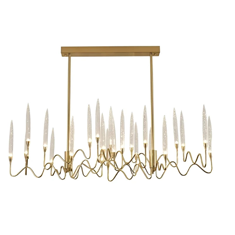 Carlo Icicle Gold Rectangle Crystal Chandelier - Chandeliers | Lucera Lighting