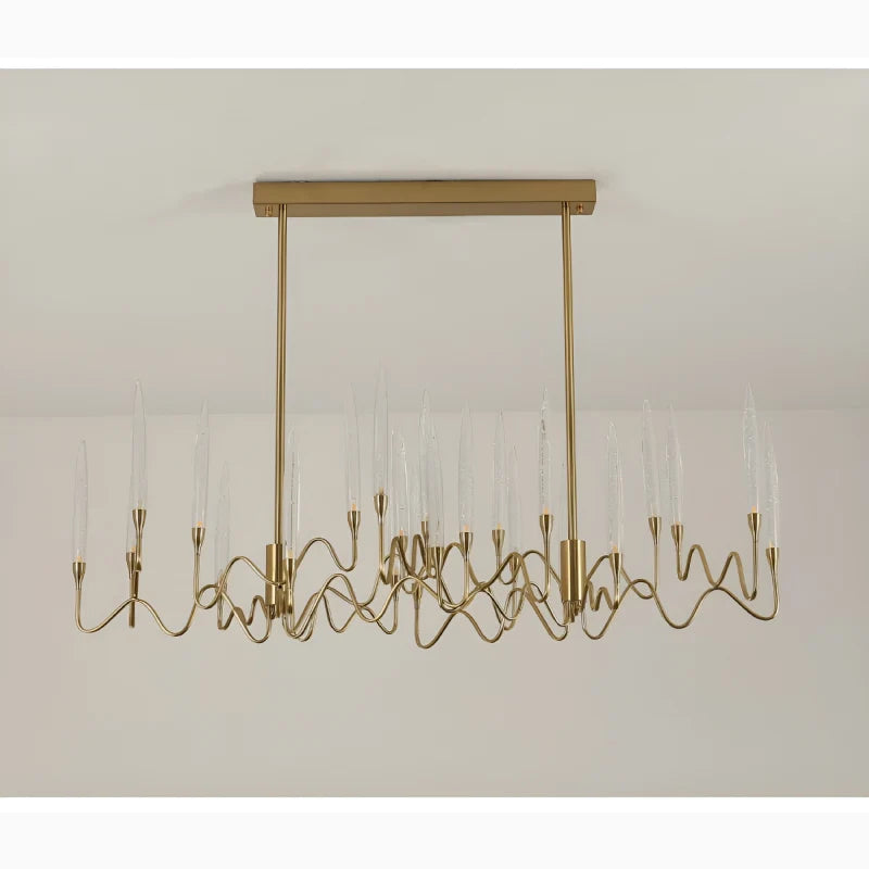 Carlo Icicle Gold Rectangle Crystal Chandelier - Chandeliers | Lucera Lighting
