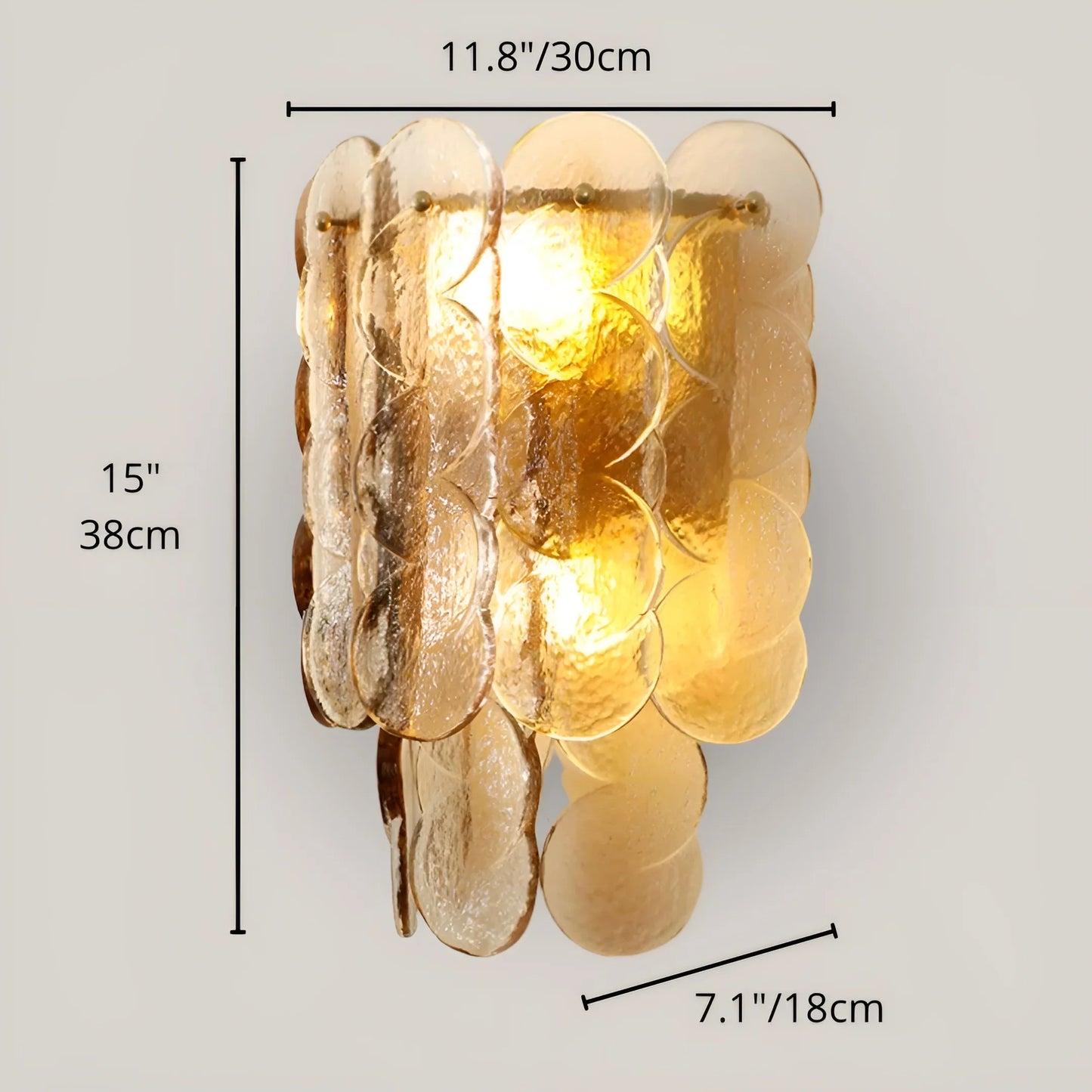 Colmo Caspian Textured Glass Wall Light - Wall Lights & Sconces | Lucera Lighting