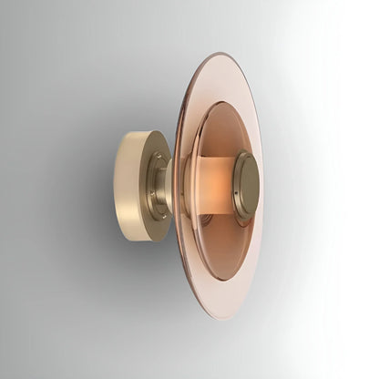 Close-up of Domo Disc layered glass disc texture and precision aluminum mount detail