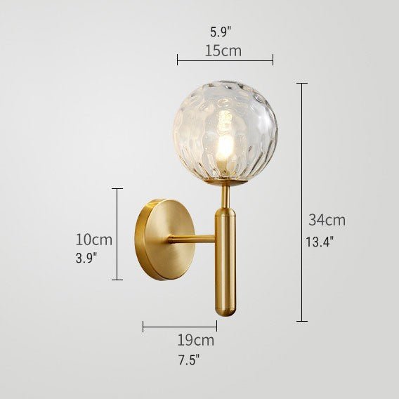 Axis Ball Glass Wall Lamp - Gold or Black - Wall Lights & Sconces | Lucera Lighting