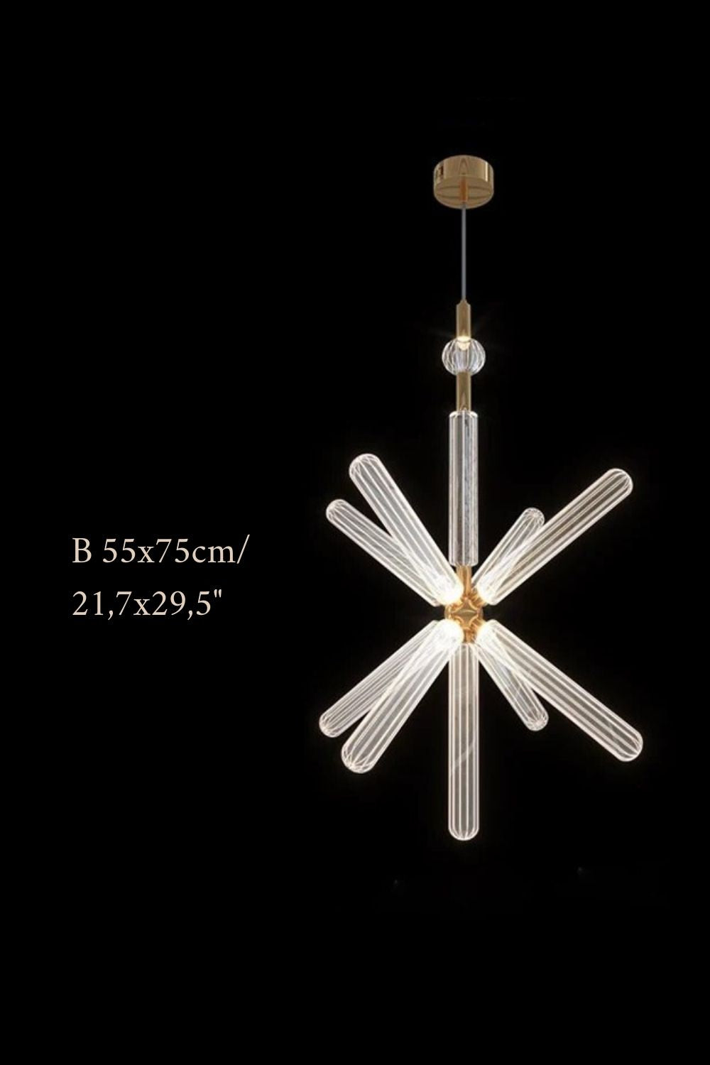 Zeal Glass Chandelier for Staircase - Chandeliers | Lucera Lighting