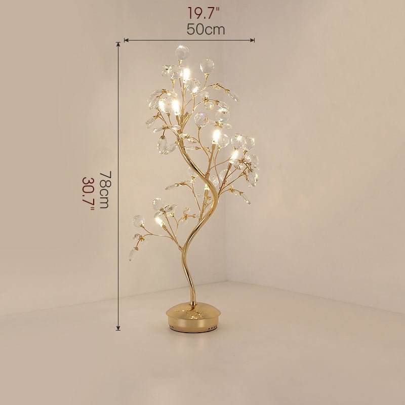 Affetto Gold Crystal LED Tree Nightlight - Lamps | Lucera Lighting