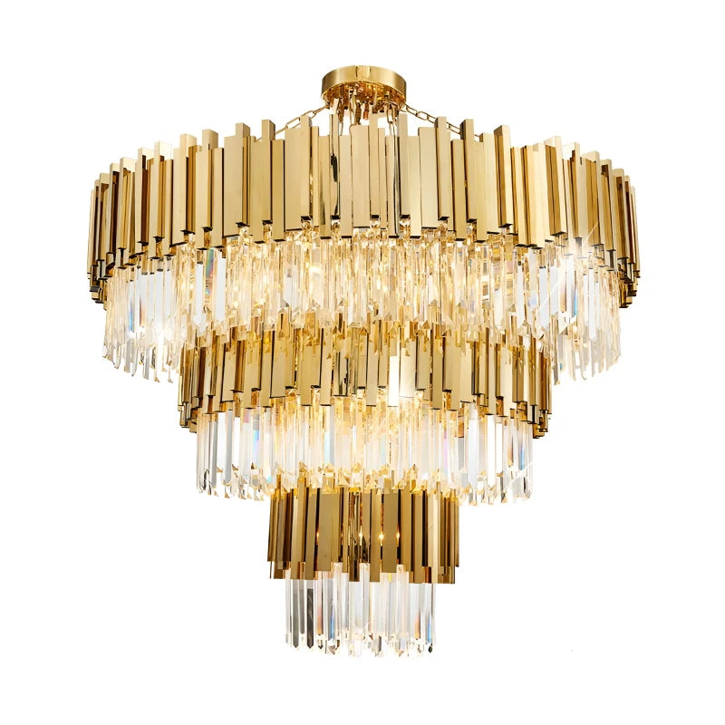 Granite Empire Gold Crystal Chandelier - Chandeliers | Lucera Lighting