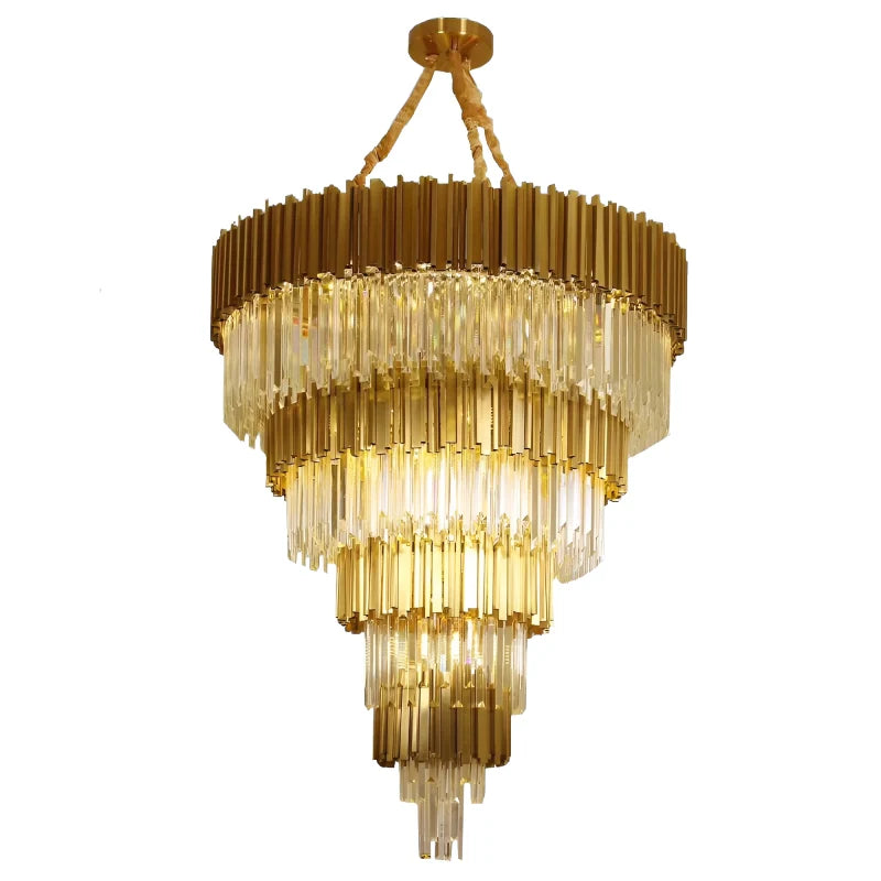 Granite Empire Gold Crystal Chandelier - Chandeliers | Lucera Lighting