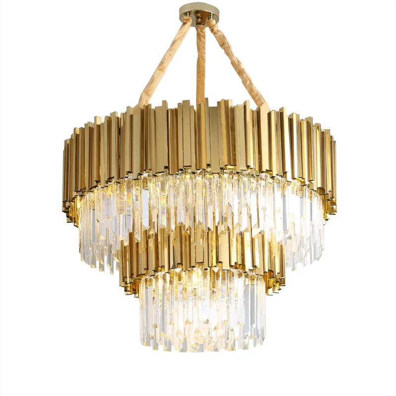 Granite Empire Gold Crystal Chandelier - Chandeliers | Lucera Lighting