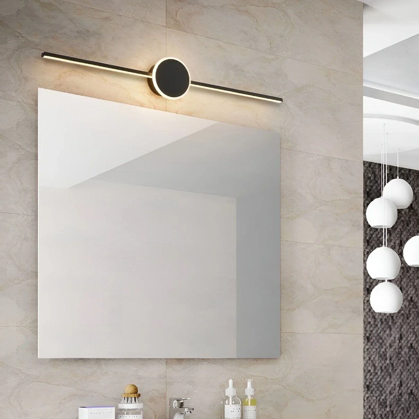 Calando LED Mirror Wall Lamp Black/White - Wall Lights & Sconces | Lucera Lighting