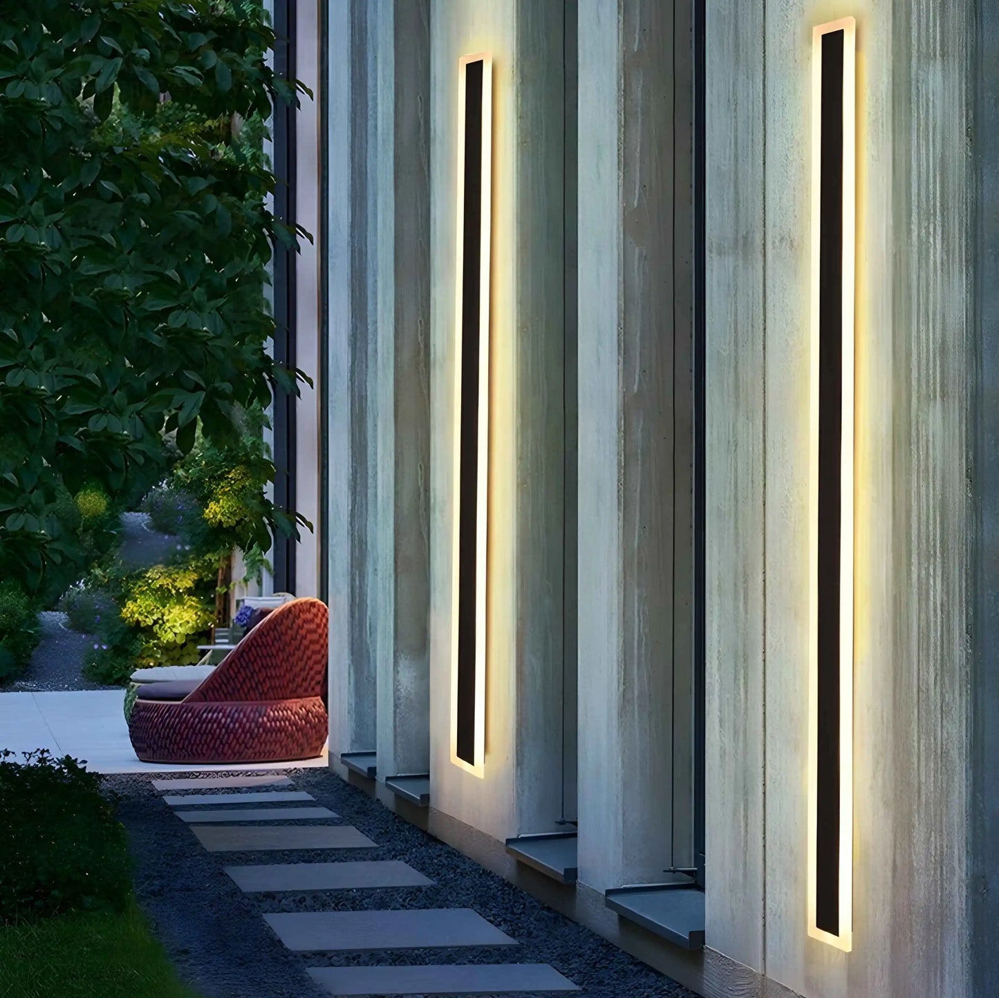 Odette Tall Outdoor LED Wall Lamp - Black - Exterior wall | Lucera Lighting