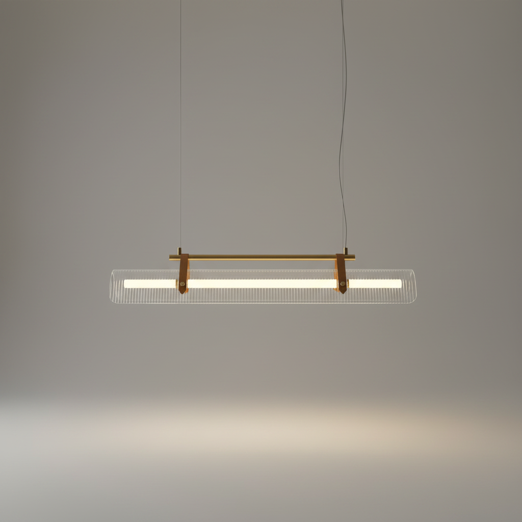 Magenta Rectangle Metal and Leather Chandelier L39.4 - Pendant Lights | Lucera Lighting
