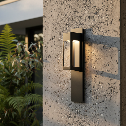 Xanthe Black/Bronze Outdoor LED Wall Light with Motion Sens - Exterior wall | Lucera Lighting